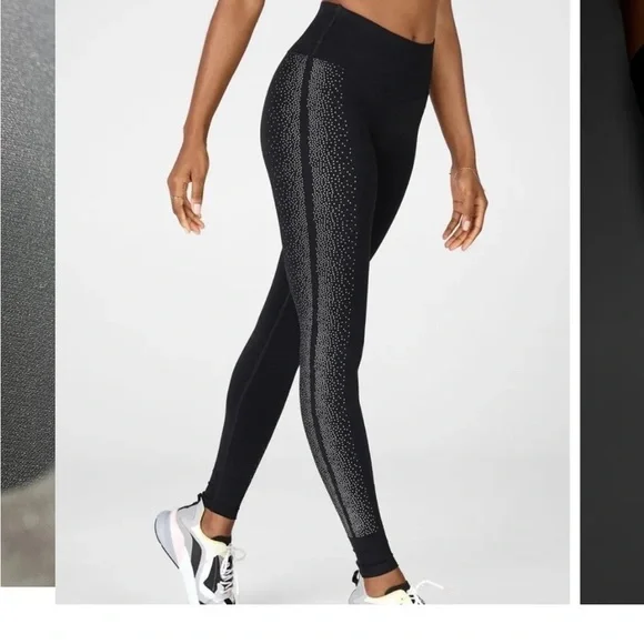 Reflective Legging Fabletics High-Waisted Sculptknit Black Silver Size Small - Picture 16 of 17